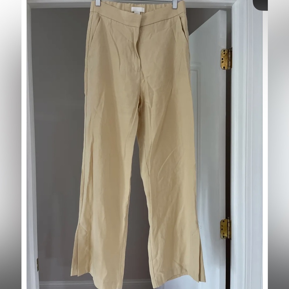 Wide leg yellow trousers